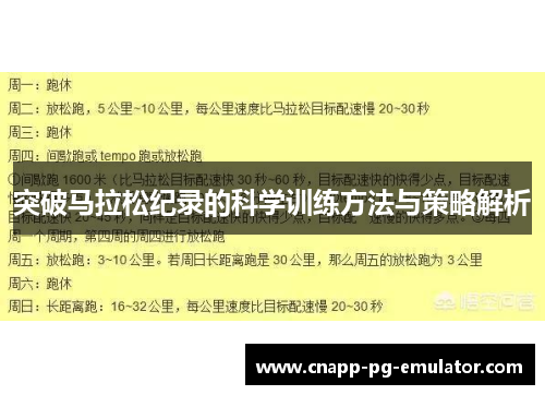 突破马拉松纪录的科学训练方法与策略解析